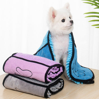 Dogs Cats Towels Super Absorbent Dog Bathrobe Microfiber Bath Towels Quick-Drying Cat Bath Towel For Pets